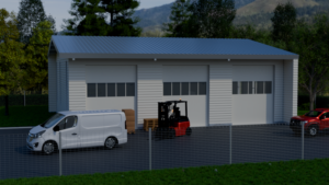 hangar perspective 3D Architecture